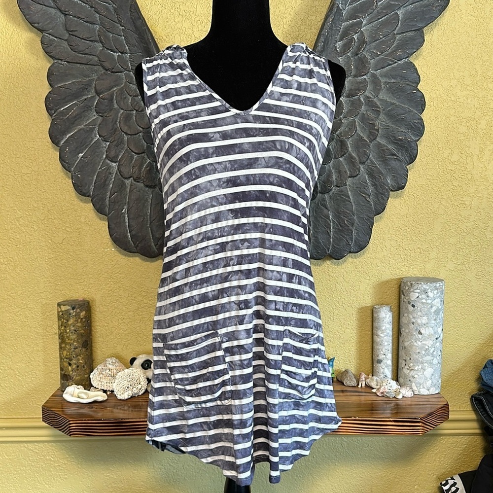 Blue Caribbean Beach Coverup Dress with Hood